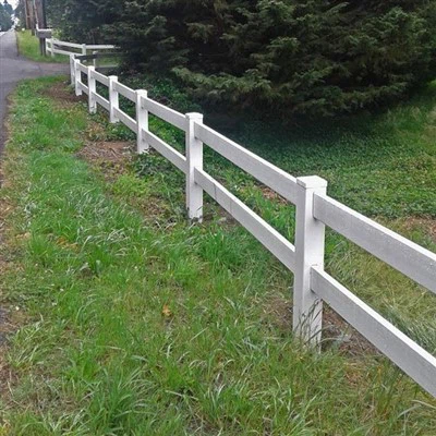 Gard pentru fermă PVC alb cu 2 șine